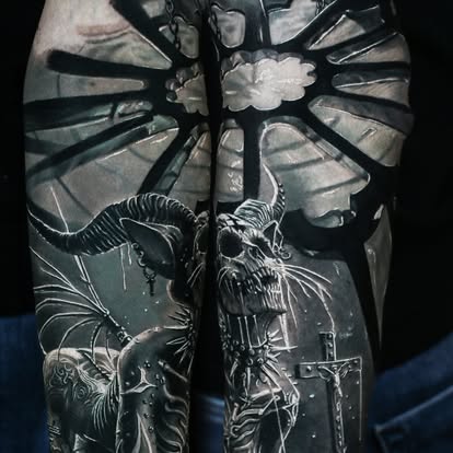 Tatovering med dyre- og naturmotiv